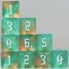 10 PC D6 dice 16mm Acrylic Dice Set for RPG MTG DND Dice Table Games and Board Games (Green+Coffee) view 2