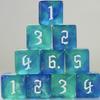 10 PC D6 dice 16mm Acrylic Dice Set for RPG MTG DND Dice Table Games and Board Games (Cyan+Blue) view 1