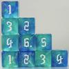 10 PC D6 dice 16mm Acrylic Dice Set for RPG MTG DND Dice Table Games and Board Games (Cyan+Blue) view 2
