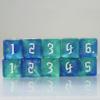 10 PC D6 dice 16mm Acrylic Dice Set for RPG MTG DND Dice Table Games and Board Games (Cyan+Blue) view 3