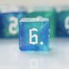 10 PC D6 dice 16mm Acrylic Dice Set for RPG MTG DND Dice Table Games and Board Games (Cyan+Blue) view 4