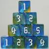 10 PC D6 dice 16mm Acrylic Dice Set for RPG MTG DND Dice Table Games and Board Games (Blue+Coffee) view 1