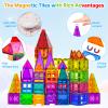 BEBOAN Magnetic Tiles with Storage Bag - 100 Pcs Magnet Buliding Toys for Kids Toddlers 3-5/4-8, STEM Preschool Toys Magnetic Blocks Sets view 3