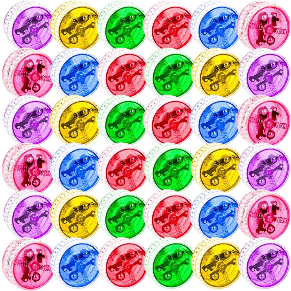 36 Pack Led Light up Yo Yo Bulk Light up Responsive Ball Colorful Beginner Yo Yo Ball for Kids Birthday Party Goodie Bag Fillers Classroom Rewards, 6 Colors