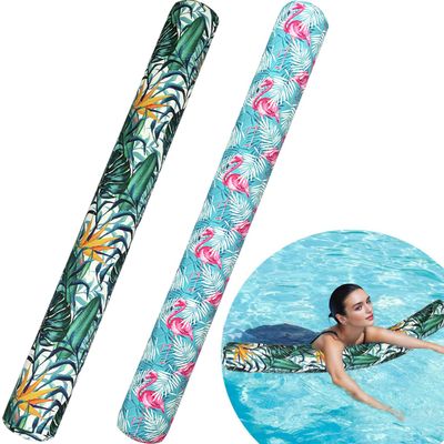 2 Pack Inflatable Pool Noodle Floats, 54 Large Swim Pool Noodles for Floating, Soft Fabric Covered Swimming Noodles Toys for Adults Pool Accessories, Premium Buoyancy for Swimming Floating
