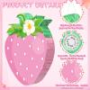Aoriher Small Strawberry Piata with Stick and Blindfold for Girls Birthday Party, 16 Inch Fruit Theme Decoration for Berry First Birthday Supplies, Sweet One Baby Shower Game Centerpiece Summer Decor view 2
