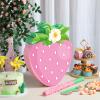 Aoriher Small Strawberry Piata with Stick and Blindfold for Girls Birthday Party, 16 Inch Fruit Theme Decoration for Berry First Birthday Supplies, Sweet One Baby Shower Game Centerpiece Summer Decor view 4
