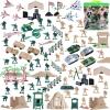 180 PCS Army Men Military Base Toy Set, Military Soldier Action Figures with Army Accessories, Gifts for Kid Boy Toddler view 1