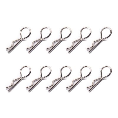 Kangnice 10pcs R-Shaped Metal Body Clips for 1/10 1/8 Model Car Stainless Steel Pins for RCS Model Car Simple Fixing