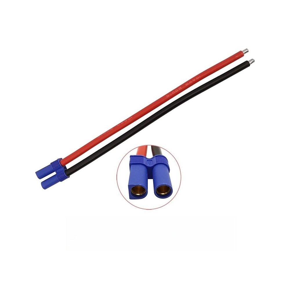 KUIQEO Video Connector EC5 10AWG Silicone Cable EC5 Male Plug/Female Jack Pigtail Wire Connector Fit Compatible RC Ba/tte-ry Toys Pigtail Wire Length 15CM 30CM 50CM coaxial Cable(1 Female,15CM)