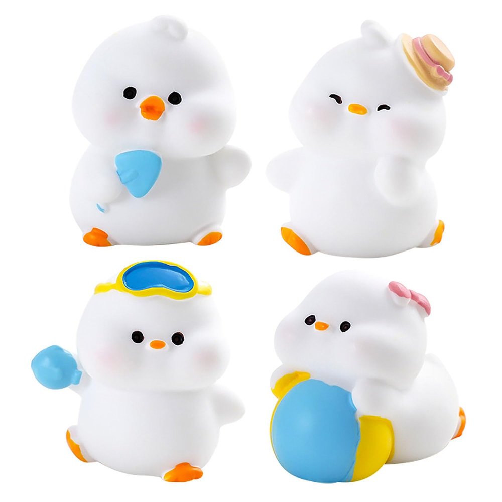 6Pcs Mini Summer Style Little White Duck Decorations Head-wear Hair Accessories DIY Resin Accessories