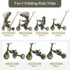 7-in-1 Tricycle for Toddlers, Foldable Push Bike with Adjustable Handle, Removable Pedals, Canopy and Guardrail, Baby Tricycle for Boys and Girls, Gift for Kids 1-6 Years, 12-72 Months, (Dark Green) view 2