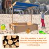 45.3" Outdoor Sandbox for Kids with Retractable Canopy, Wooden Sand Box with Lid and Cover, Adjustable Sunshade, Large Sand Pit for Toddlers & Kids Ages 3-10 (Nature Wood) view 4