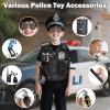 17Pcs Kids Police Officer Costume Set with Hat and Accessories, Cop Dress Up Outfit for Boys & Girls, Pretend Play Police Uniform with SWAT Vest and Whistle, Halloween Role Play Costume 5-10 years view 4