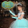 BIBUTY Princess Dress Up Accessories Princess Crown Tiara for Little Girls, Princess Tiara Glove Wand Toy Gift for 3-6 Girl (Ice Blue) view 2