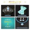 BIBUTY Princess Dress Up Accessories Princess Crown Tiara for Little Girls, Princess Tiara Glove Wand Toy Gift for 3-6 Girl (Ice Blue) view 3