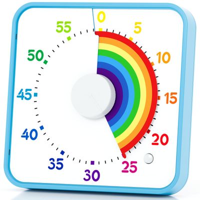 Classroom Timer with 5 Musical Melody Alarms, Large Visual Timer for Teachers, Magnetic & Rainbow Pattern Ideal for Classroom Use & Kids, 8 Inches