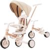 7-in-1 Tricycle for Toddlers, Foldable Push Bike with Adjustable Handle, Removable Pedals, Canopy and Guardrail, Baby Tricycle for Boys and Girls, Gift for Kids 1-6 Years, 12-72 Months, (Light Brown) view 1