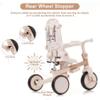 7-in-1 Tricycle for Toddlers, Foldable Push Bike with Adjustable Handle, Removable Pedals, Canopy and Guardrail, Baby Tricycle for Boys and Girls, Gift for Kids 1-6 Years, 12-72 Months, (Light Brown) view 4