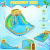 11x10.2 FT Inflatable Dual Water Slide w/Catch Ball Set, 11-in-1 Blow Up Waterpark w/2 Long Slides, Splash Pool, Climbing Wall, Basketball Rim, Water Cannon - 5 Water Toys & Inflatable Ball & Blower view 2
