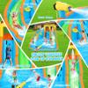 11x10.2 FT Inflatable Dual Water Slide w/Catch Ball Set, 11-in-1 Blow Up Waterpark w/2 Long Slides, Splash Pool, Climbing Wall, Basketball Rim, Water Cannon - 5 Water Toys & Inflatable Ball & Blower view 3