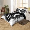 jejeloiu Music Bedding Set Toddler Size Guitar Instruments Comforter Cover for Boys Girls Teens Black White Duvet Cover Breathable Soft Lightweight MicrofiberNo Comforter view 2