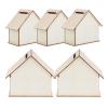 Abaodam 5pcs Unfinished Wooden Piggy Bank for Boy Girl DIY Craft Coin Box Decorative Money Saving House for Boy Girl Birthday Fun and Creative Savings Jar view 1