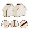 Abaodam 5pcs Unfinished Wooden Piggy Bank for Boy Girl DIY Craft Coin Box Decorative Money Saving House for Boy Girl Birthday Fun and Creative Savings Jar view 3