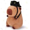 Achwishap Capybara Plush,Capybara Stuffed Animal Cute Plushies,Capybara Plush Toys,Kawaii Plushie Stuffed Toy with Black Cat Backpack Plushies Gifts for Kids Adults Birthday Valentines,Brown 14 view 1