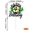 1 Pack Soccer Happy 5th Birthday Cake Topper Sport Soccer Ball Cake Picks for Football Theme Kids 5th Birthday Party Cupcake Decorations Supplies view 2