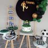 1 Pack Soccer Happy 5th Birthday Cake Topper Sport Soccer Ball Cake Picks for Football Theme Kids 5th Birthday Party Cupcake Decorations Supplies view 3