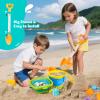 AuntyFey Collapsible Beach Toys for Kids Ages 4-8, Sand Toys for Toddlers Ages 3-4-8, Beach Toy Set with Collapsible Beach Buckets, Sandbox Toy for Kids with Castle Sand Mold and Large Shovels view 2