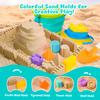 AuntyFey Collapsible Beach Toys for Kids Ages 4-8, Sand Toys for Toddlers Ages 3-4-8, Beach Toy Set with Collapsible Beach Buckets, Sandbox Toy for Kids with Castle Sand Mold and Large Shovels view 4