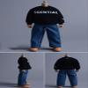 1/12 Scale Male Clothes, Casual Jeans Sweatpants Clothing for 6-inches Action Figure Body, Casual Sweatpants Wide-Leg Jeans Casual Pants 1/12 Doll Clothing Pants Costume (Light Blue + Belt) view 2