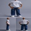 1/12 Scale Male Clothes, Casual Jeans Sweatpants Clothing for 6-inches Action Figure Body, Casual Sweatpants Wide-Leg Jeans Casual Pants 1/12 Doll Clothing Pants Costume (Light Blue + Belt) view 4