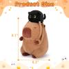 Achwishap Capybara Plush,Capybara Stuffed Animal Cute Plushies,Capybara Plush Toys,Kawaii Plushie Stuffed Toy with Black Cat Backpack Plushies Birthday Gifts for Kids Adults,Brown 9.1 view 3