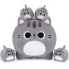 5 PCS Grey Cat Plush Stuffed Animal Family-15.8" Large Grey Cat Plush, Cat Mommy Cat with 4 Baby Kittens Cat Plushies for Kids, Kawaii Cat Plush Toy Christmas Birthday Gifts for Kids Boys Girls view 1