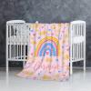 JOCASA Pets Rainbow Pink Personalized Blanket Gifts Cozy Flannel Lightweight Custom Name Blankets Throws for Pets Boys/Girls Adult Sofa Bed 30"x40" for Pets view 2