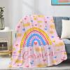 JOCASA Pets Rainbow Pink Personalized Blanket Gifts Cozy Flannel Lightweight Custom Name Blankets Throws for Pets Boys/Girls Adult Sofa Bed 30"x40" for Pets view 3