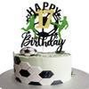 1 Pack Soccer Happy 17th Birthday Cake Topper Sport Soccer Ball Cake Picks for Football Theme Kids 17th Birthday Party Cupcake Decorations Supplies view 1