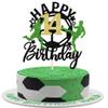 1 Pack Soccer Happy 14th Birthday Cake Topper Sport Soccer Ball Cake Picks for Football Theme Kids 14th Birthday Party Cupcake Decorations Supplies view 1