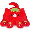 5 PCS Strawberry Cat Plush Stuffed Animal Family-19" Soft Strawberry Cat Plush, Large Mommy Plushies with 4 Baby Kittens Plushies, Kawaii Plushie Toy Christmas Birthday Gifts for Kids Boys view 1