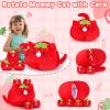 5 PCS Strawberry Cat Plush Stuffed Animal Family-19" Soft Strawberry Cat Plush, Large Mommy Plushies with 4 Baby Kittens Plushies, Kawaii Plushie Toy Christmas Birthday Gifts for Kids Boys view 3
