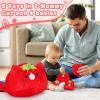 5 PCS Strawberry Cat Plush Stuffed Animal Family-19" Soft Strawberry Cat Plush, Large Mommy Plushies with 4 Baby Kittens Plushies, Kawaii Plushie Toy Christmas Birthday Gifts for Kids Boys view 4