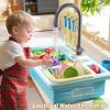 JUKUDAHU Play Sink with Running Water, Play Kitchen Toys Sink for Kids 3 4 5 6 7 Years Old, Electrical Dishwasher, Color Changing Kitchen Accessories, Dishes Games, Gifts for Toddlers 3-5 view 3