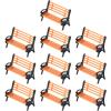 10pcs Benches Model for MINI Plastic Benches Park Street Bench Chair Model Scenery Decoration for Fairy Garden Decor, Dollhouse Furniture view 1