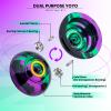 MAGICYOYO N11 Professional Yoyo  Unresponsive Design for Adult Tricks, Suitable Yoyo for Kids 8-12 or Above, Dual-Purpose Responsive Bearing, 12 Extra Strings, Case, Bearing Kit - Black Green Purple view 4