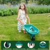 TINYLENS Kids Wheelbarrow with Garden Tool Set, Outdoor Toys Gardening Set for Toddlers 3+, Watering Can, Gloves, Hand Hoe, Washable Apron, Shovel and Fork, Gift for Boys Girls (Green) view 3