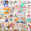 100Pcs Happy Birthday Stickers, Vinyl Cartoon Birthday Cake Stickers, Waterproof Birthday Party Decals for Water Bottles, Laptops, Scrapbooking, DIY Crafts view 2