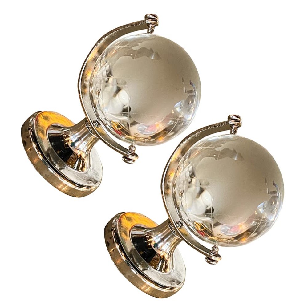Abaodam 2pcs Globe Model Creative Desktop Decor for Home Office and Classroom Unique Educational Globe Vivid Design for